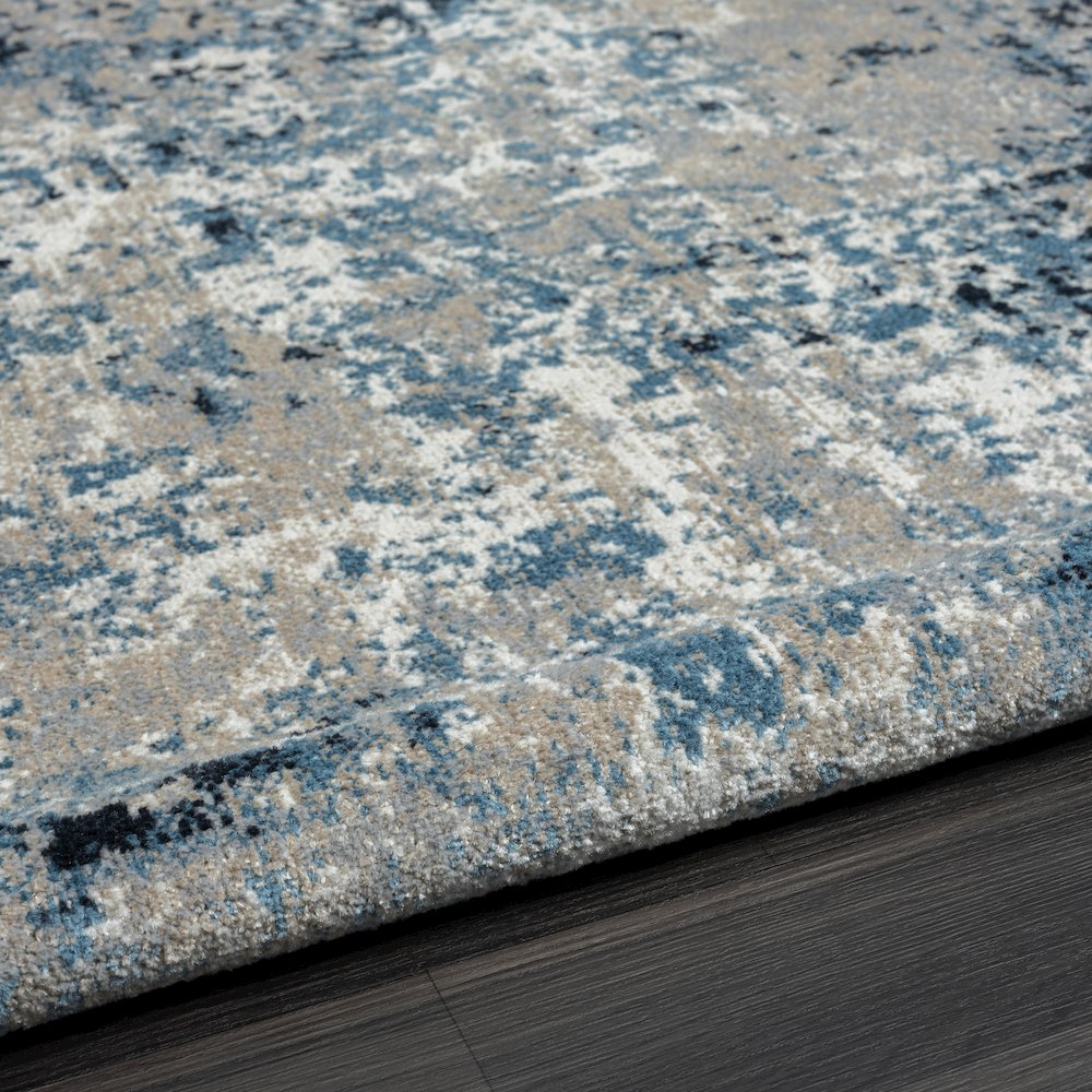 Lanham Durable Performance Area Rug Indoor in Blue/Beige, 5' x 7'. Picture 9
