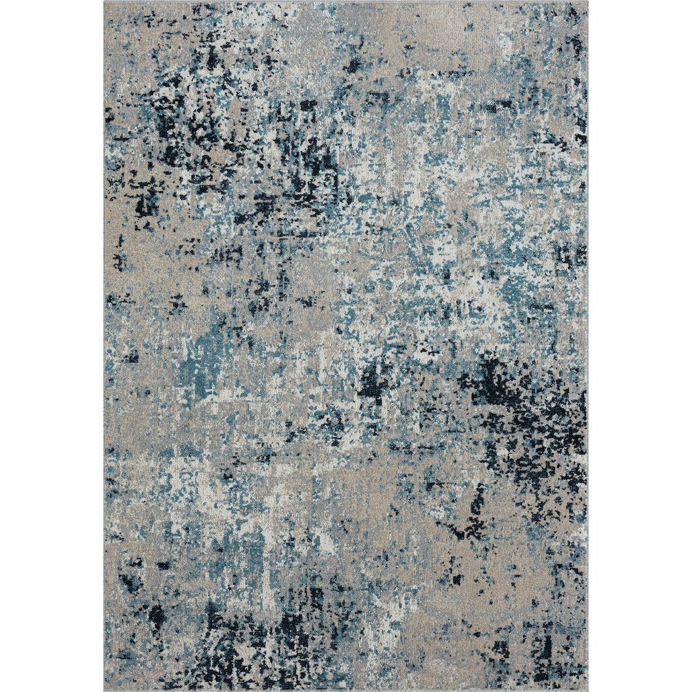 Lanham Durable Performance Area Rug Indoor in Blue/Beige, 5' x 7'. Picture 1