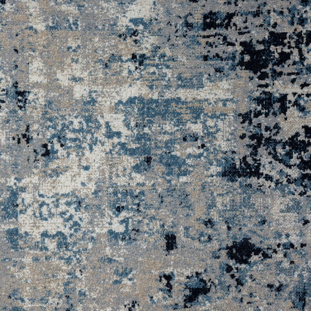 Lanham Durable Performance Area Rug Indoor in Blue/Beige, 5' x 7'. Picture 7