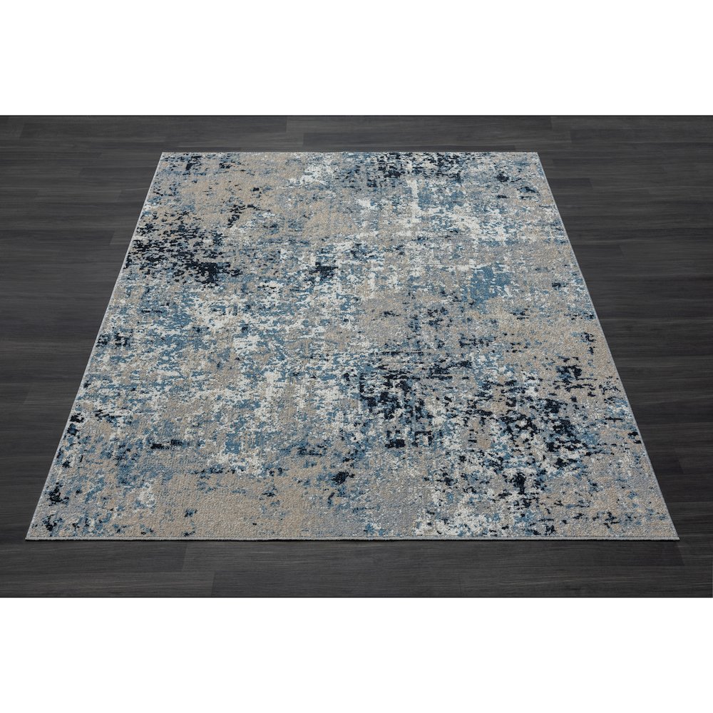 Lanham Durable Performance Area Rug Indoor in Blue/Beige, 5' x 7'. Picture 8
