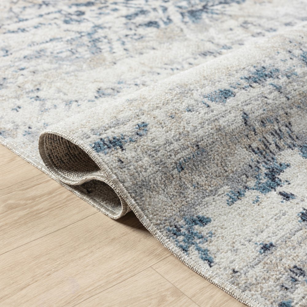 Lanham Durable Performance Area Rug Indoor in Ivory/Blue, 2' x 3'. Picture 4