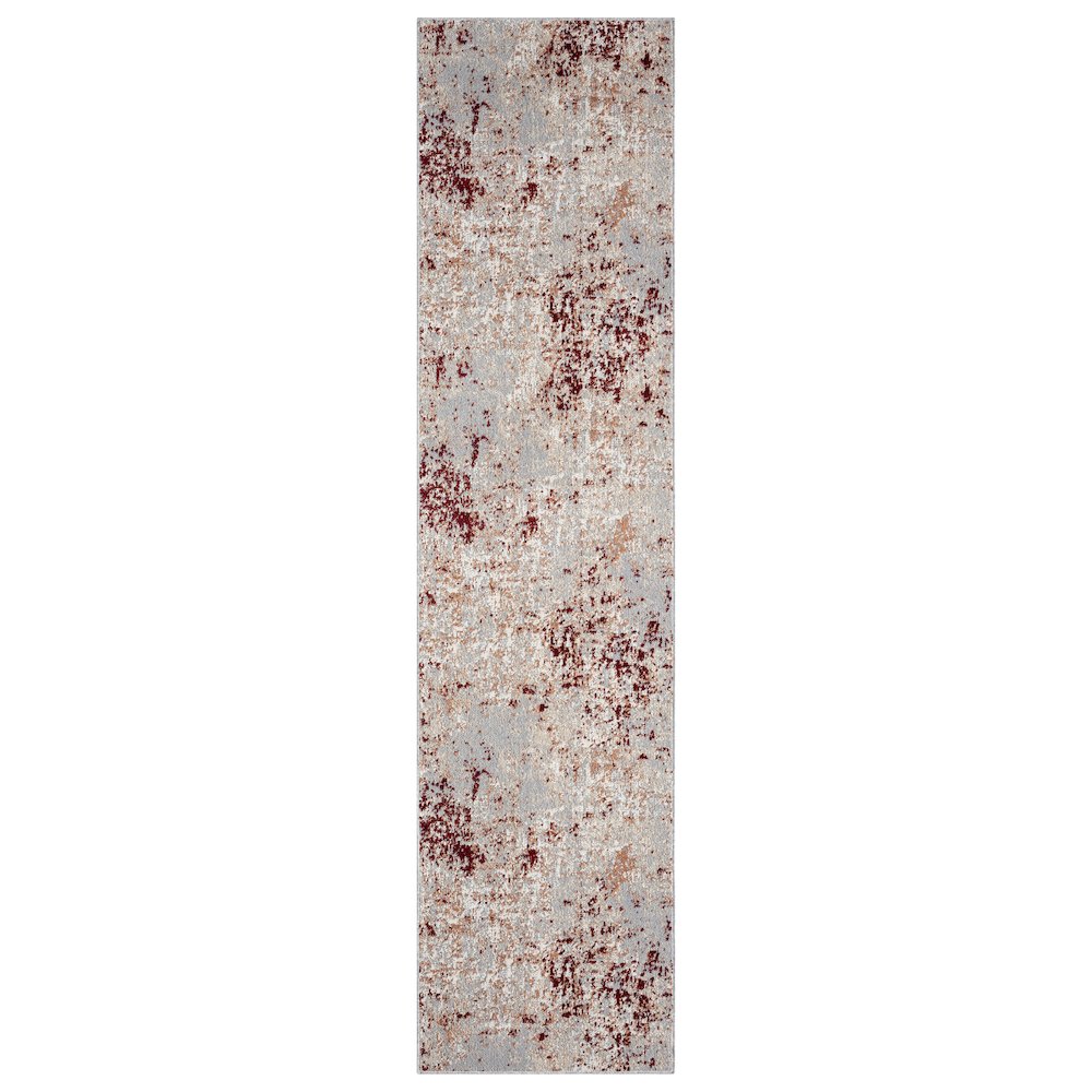 Lanham Durable Performance Area Rug Indoor in Red/Gray, 2' x 8'. Picture 1