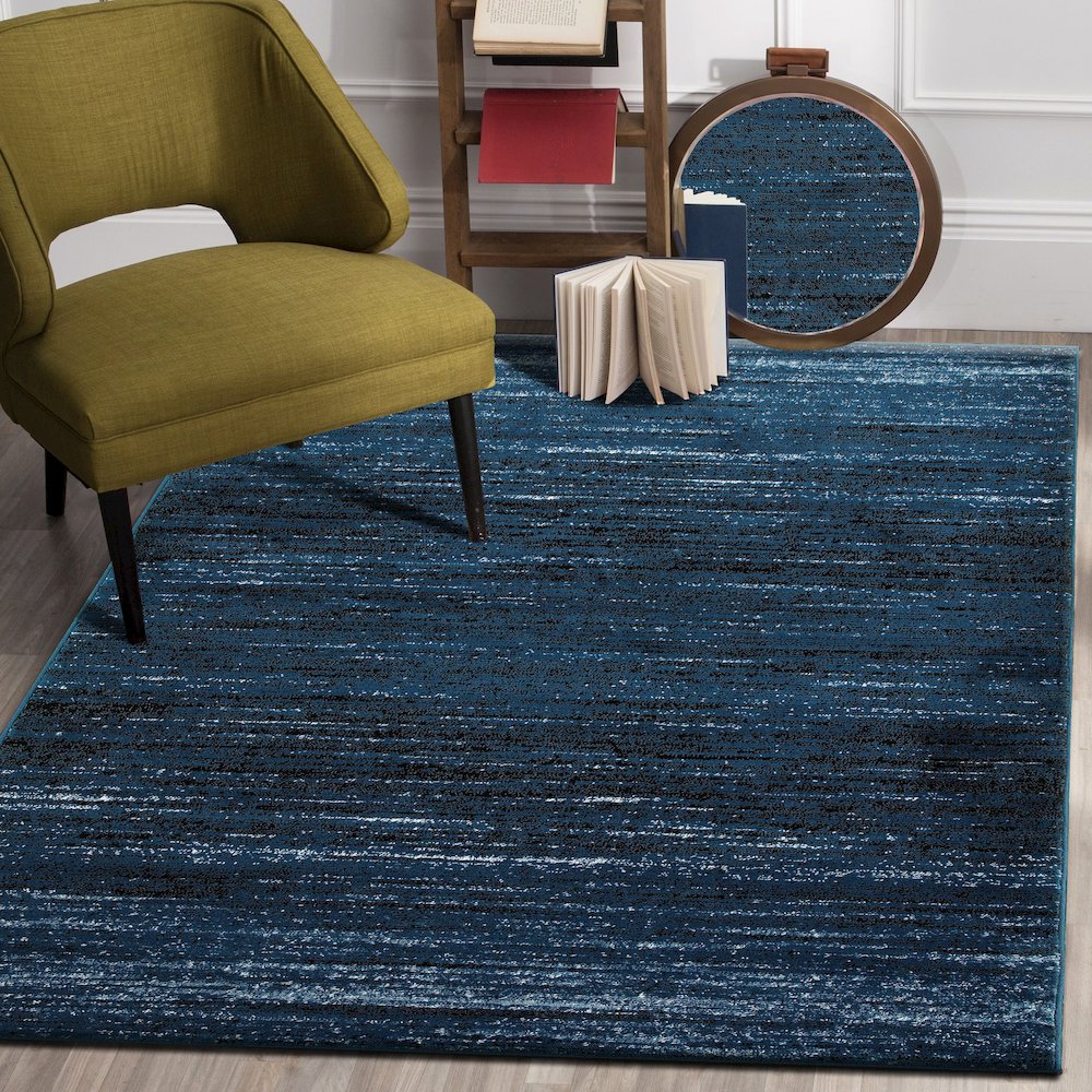 Matrix Olefin Area Rug Indoor in Blue/Black, 5'2" x 7'2". Picture 9