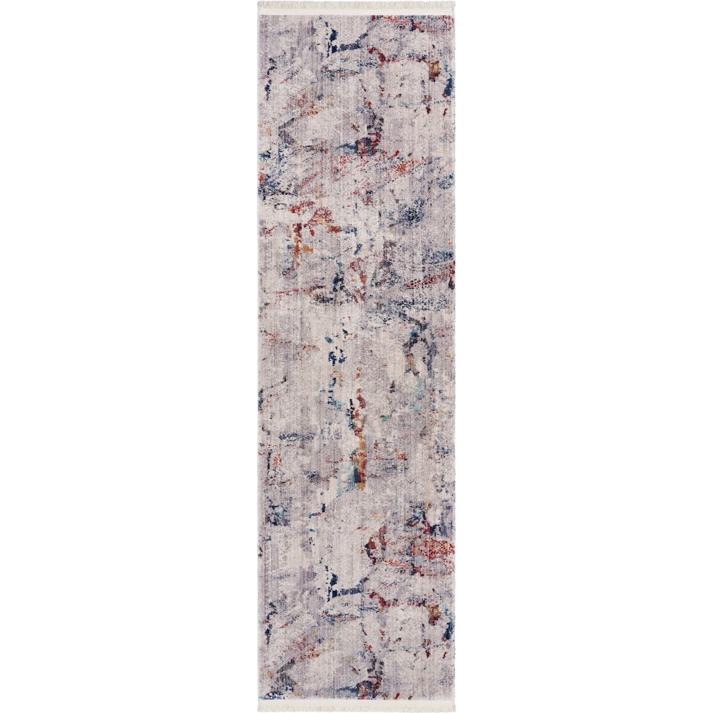 Mirage Durable Performance Area Rug Indoor in Gray/Multicolored, 2'2" x 7'7". Picture 1