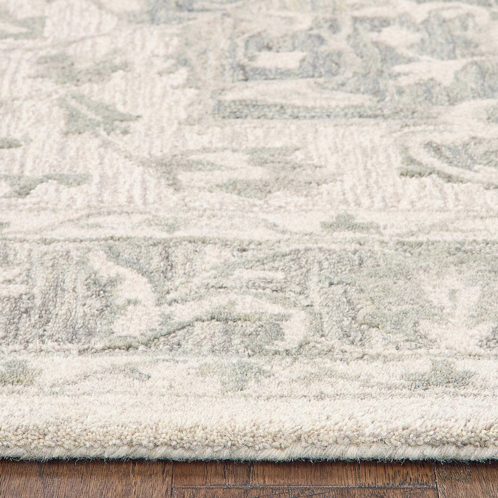 Modern Traditions Wool Area Rug Indoor in Green/Gray, 5' x 7'9". Picture 7