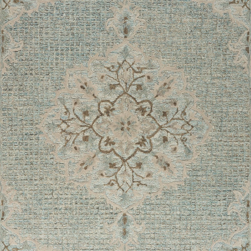 Modern Traditions Wool Area Rug Indoor in Blue, 5' x 7'9". Picture 2