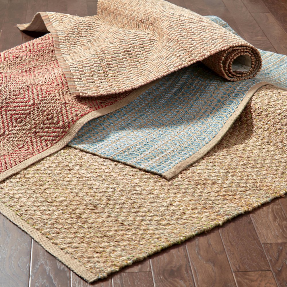 Natural Fiber Jute Blend Area Rug Indoor in Tan/Green, 5' x 7'9". Picture 3
