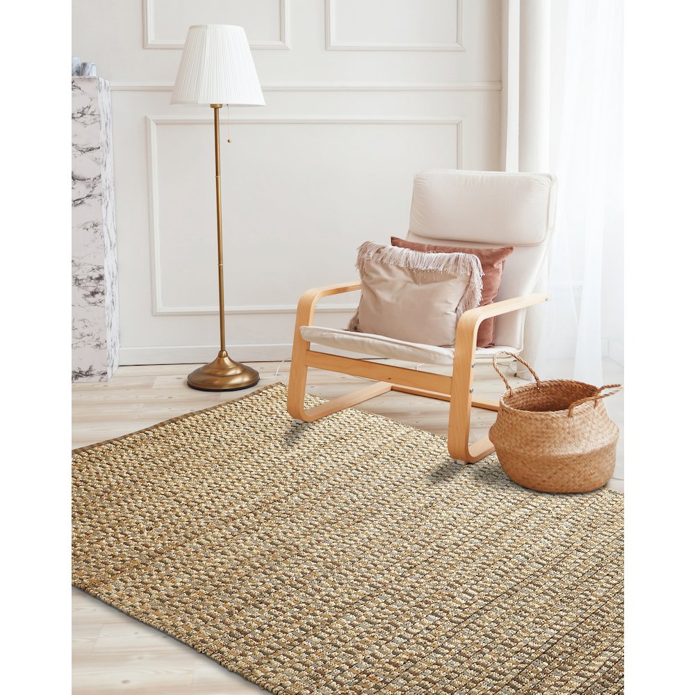 Natural Fiber Jute Blend Area Rug Indoor in Tan/Brown, 9' x 12'. Picture 6