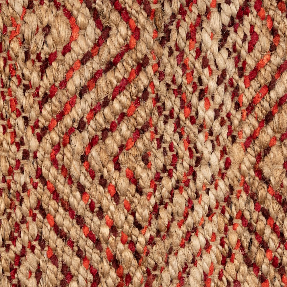 Natural Fiber Cotton Canvas Area Rug Indoor in Tan/Red, 7'9" x 9'9". Picture 2