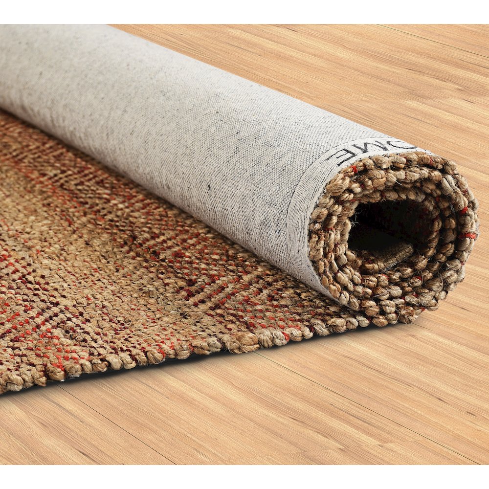 Natural Fiber Cotton Canvas Area Rug Indoor in Tan/Red, 7'9" x 9'9". Picture 4