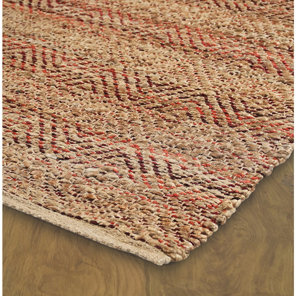Natural Fiber Cotton Canvas Area Rug Indoor in Tan/Red, 7'9" x 9'9". Picture 5
