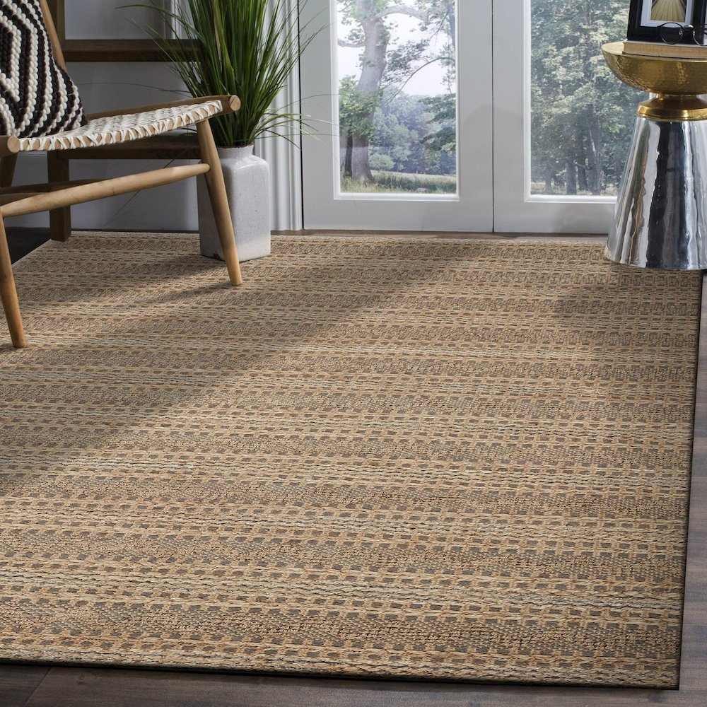 Natural Fiber Cotton Canvas Area Rug Indoor in Gray/Tan, 5' x 7'9". Picture 5