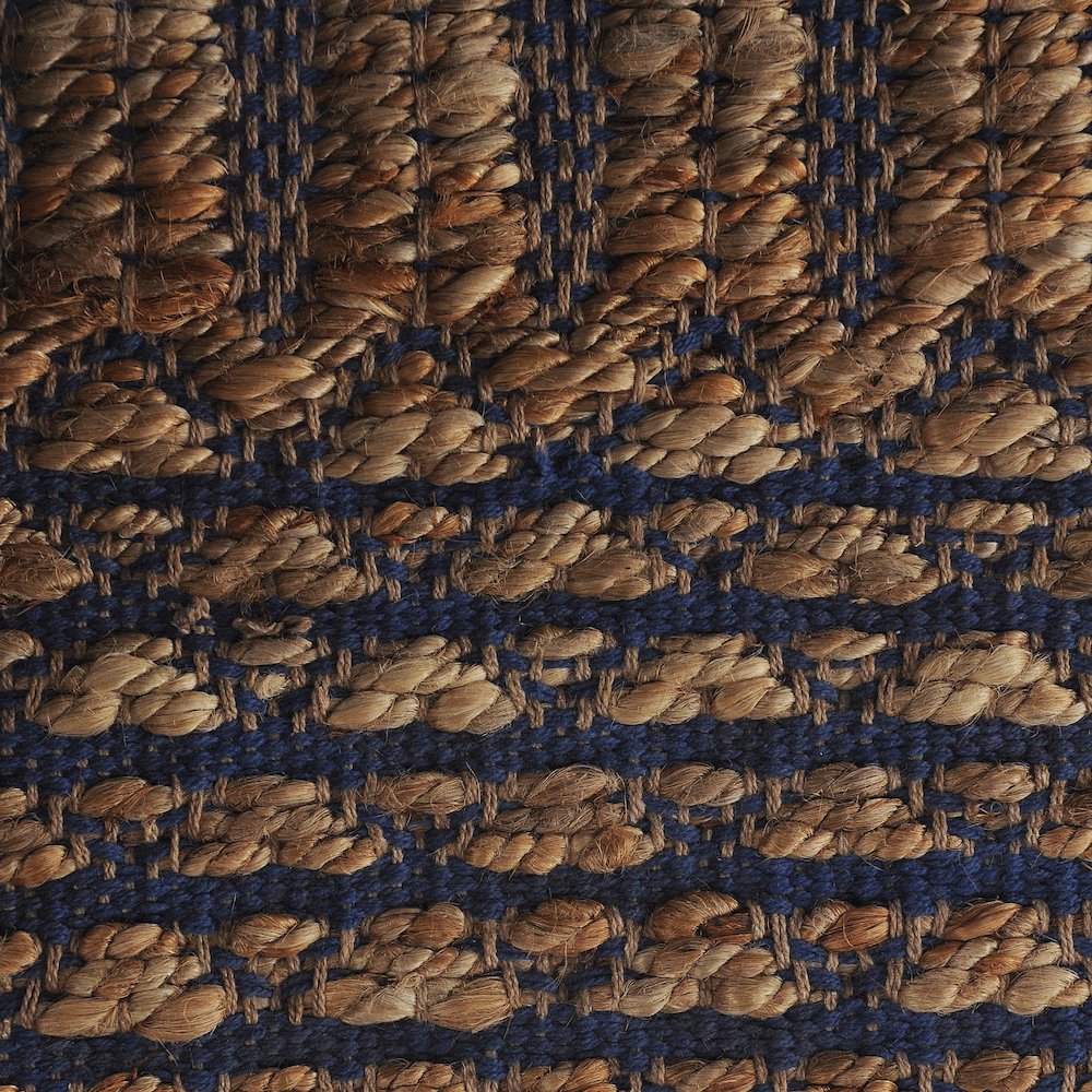 Natural Fiber Jute Blend Area Rug Indoor in Tan/Blue, 5' x 7'9". Picture 2