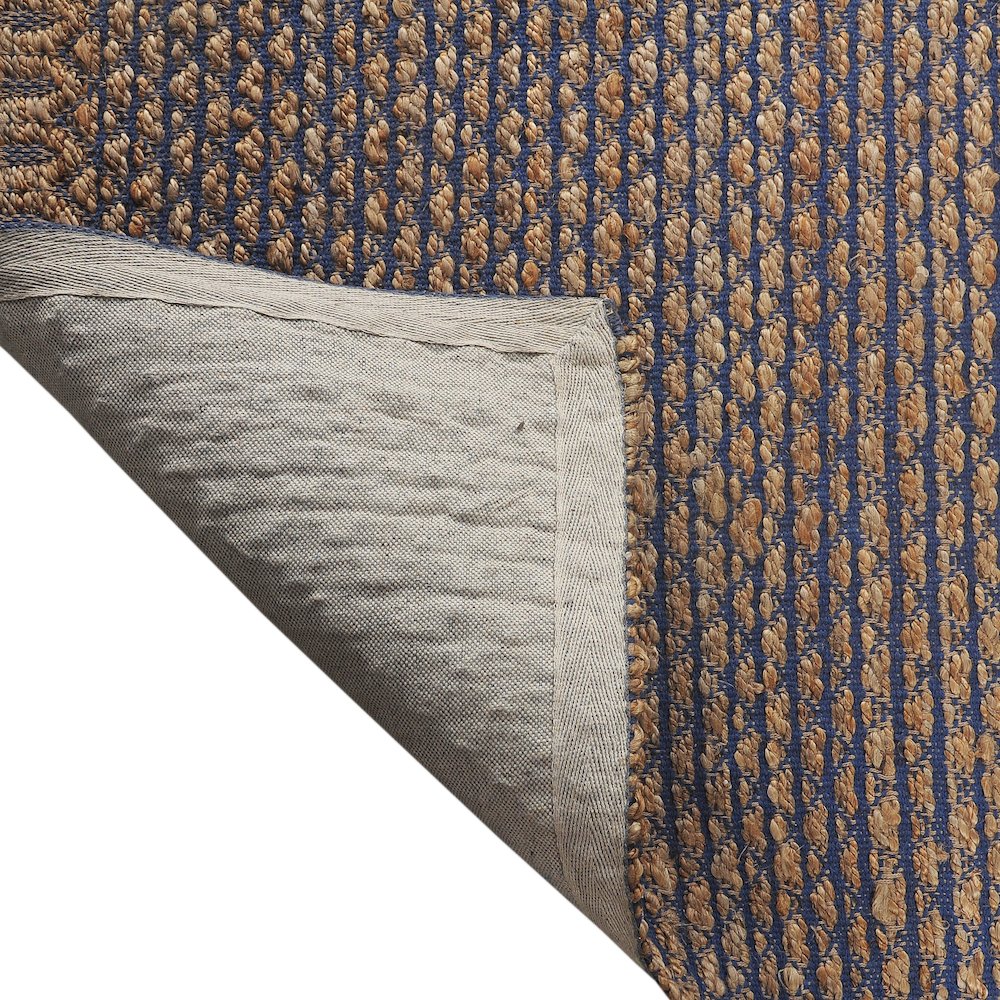 Natural Fiber Jute Blend Area Rug Indoor in Tan/Blue, 5' x 7'9". Picture 3