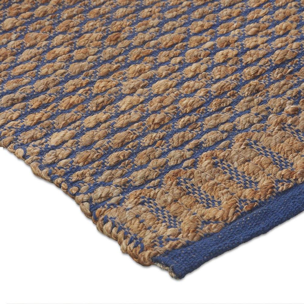 Natural Fiber Jute Blend Area Rug Indoor in Tan/Blue, 5' x 7'9". Picture 4