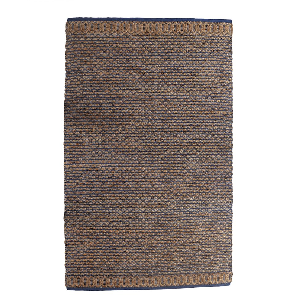 Natural Fiber Jute Blend Area Rug Indoor in Tan/Blue, 5' x 7'9". Picture 1