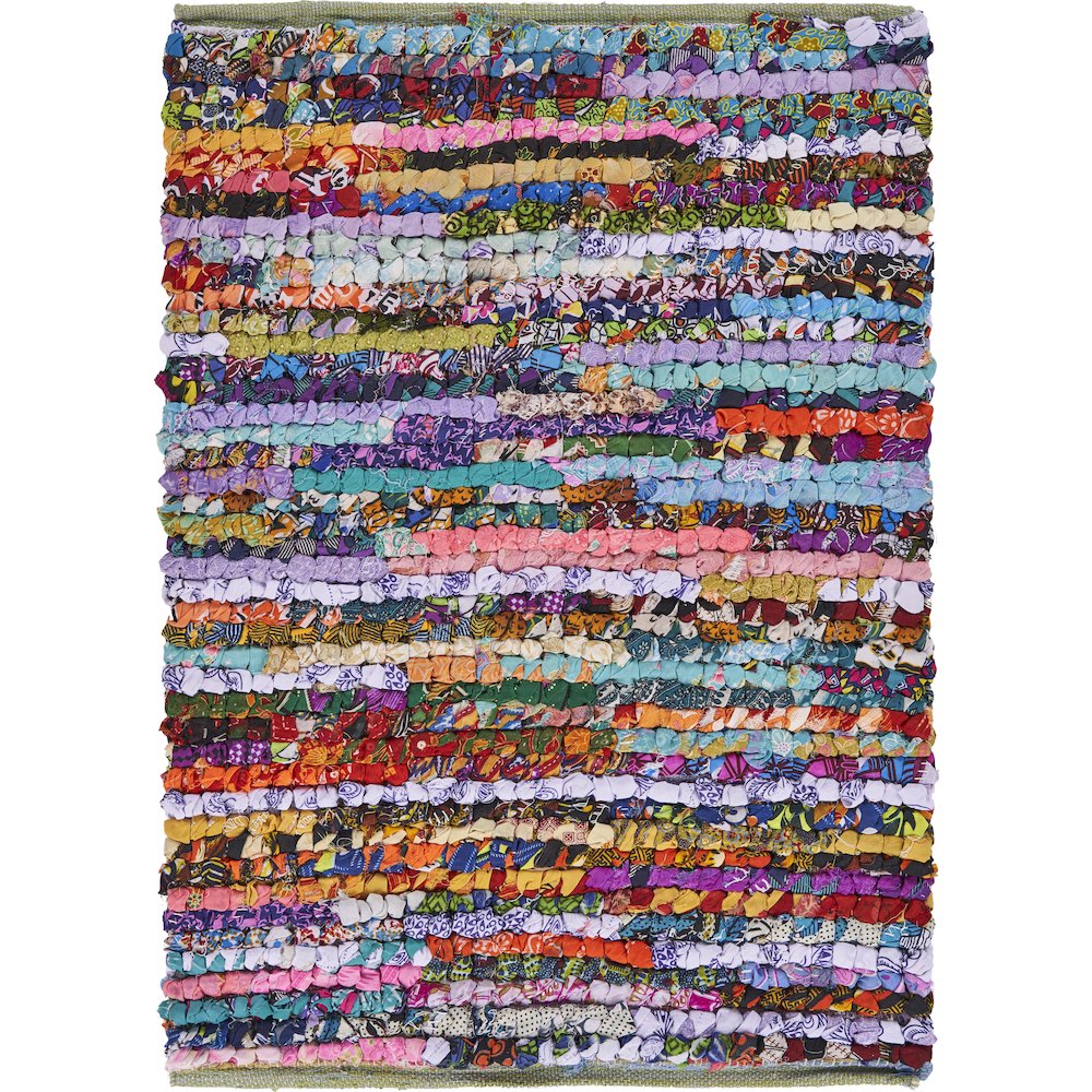 Natural Fiber Jute Blend Area Rug Indoor in Multicolored, 3' x 5'. Picture 1