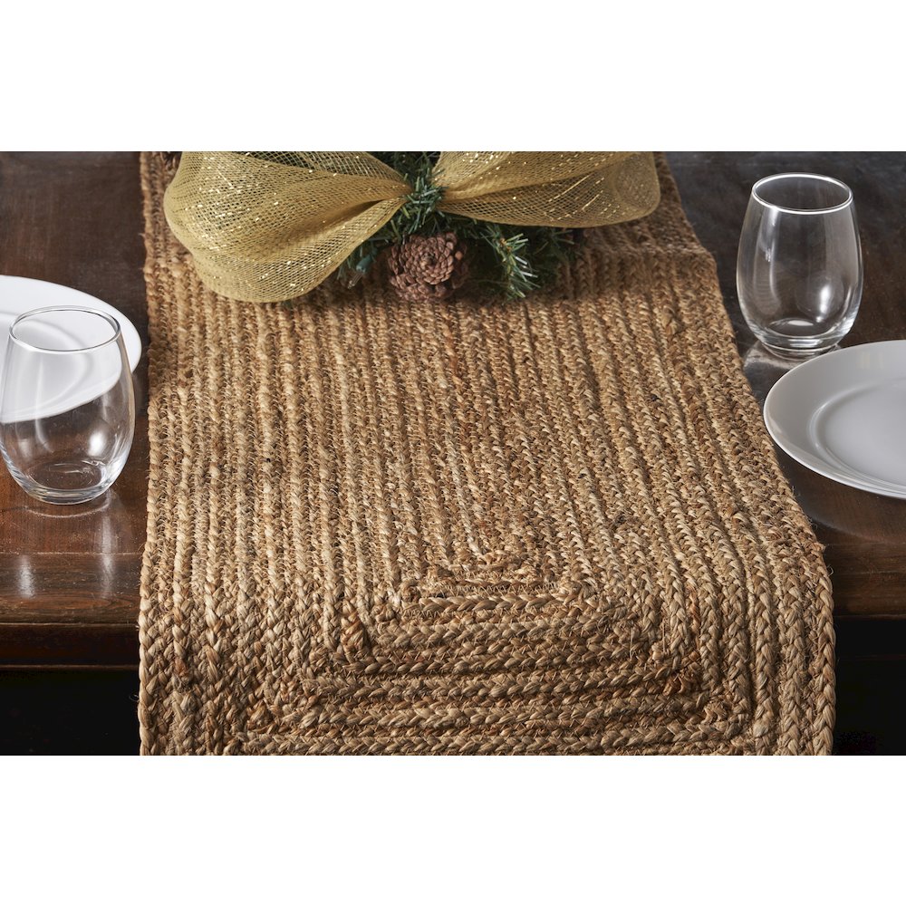 Classic Jute Table Top Placemat in Tan,  1'4" x 6'8". Picture 3