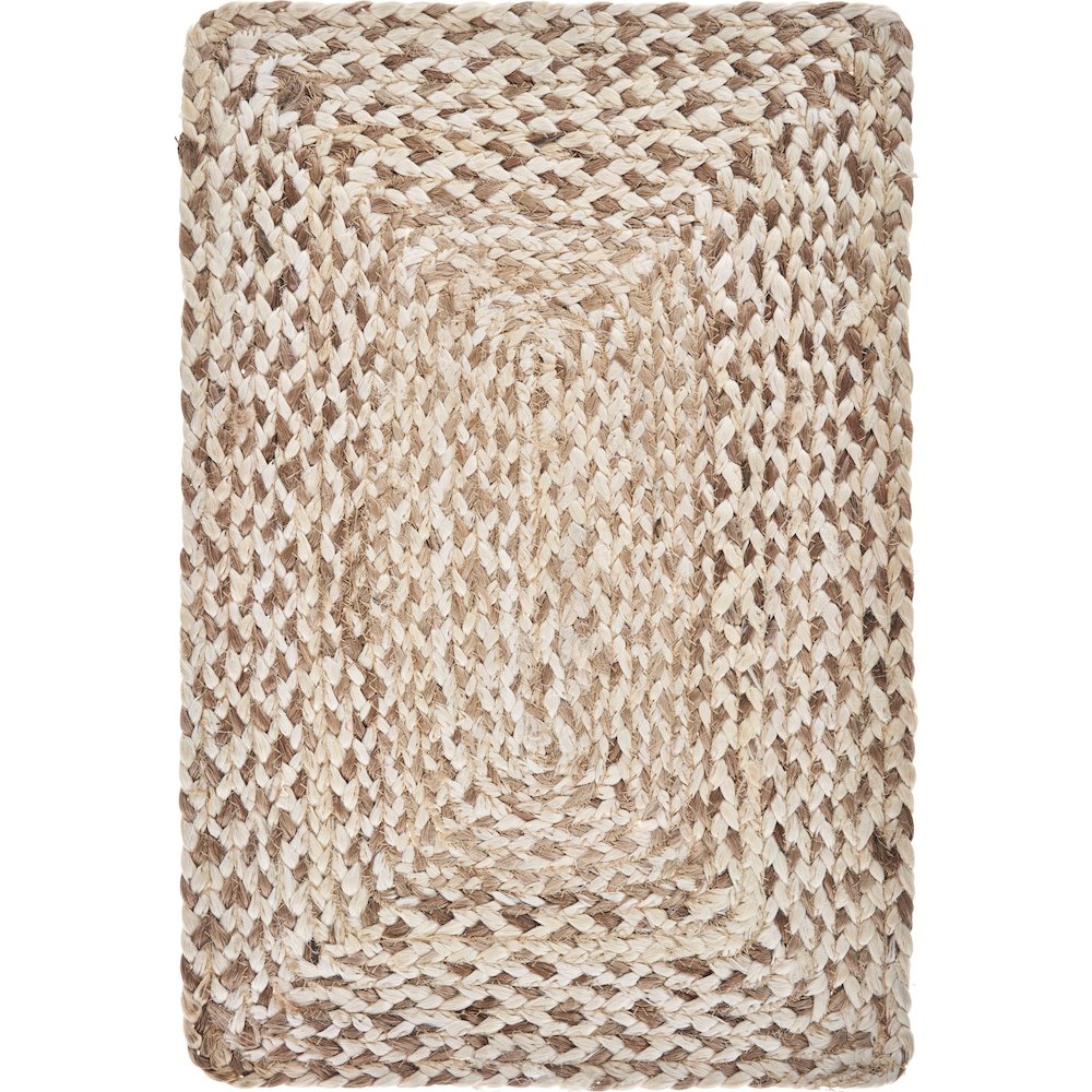 Classic Jute Set of 4 Table Top Placemat in White/Tan,  1'1" x 1'7". Picture 4