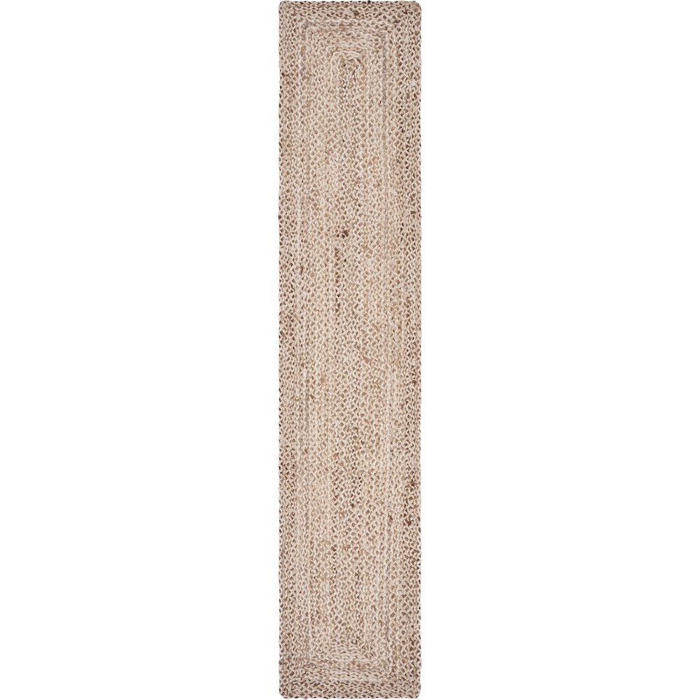 Classic Jute Table Top Placemat in White/Tan,  1'4" x 6'8". Picture 1