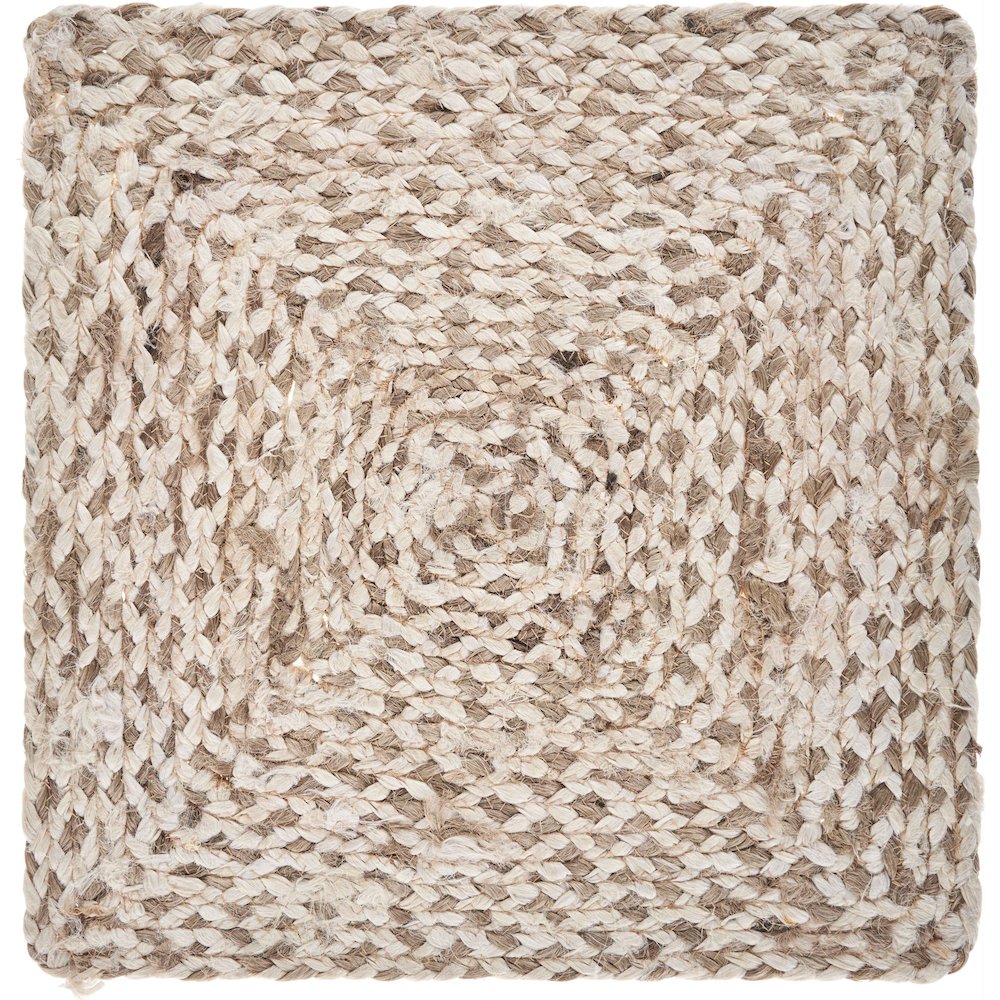 Classic Jute Set of 4 Table Top Placemat in White/Tan,  1'3" x 1'3". Picture 4