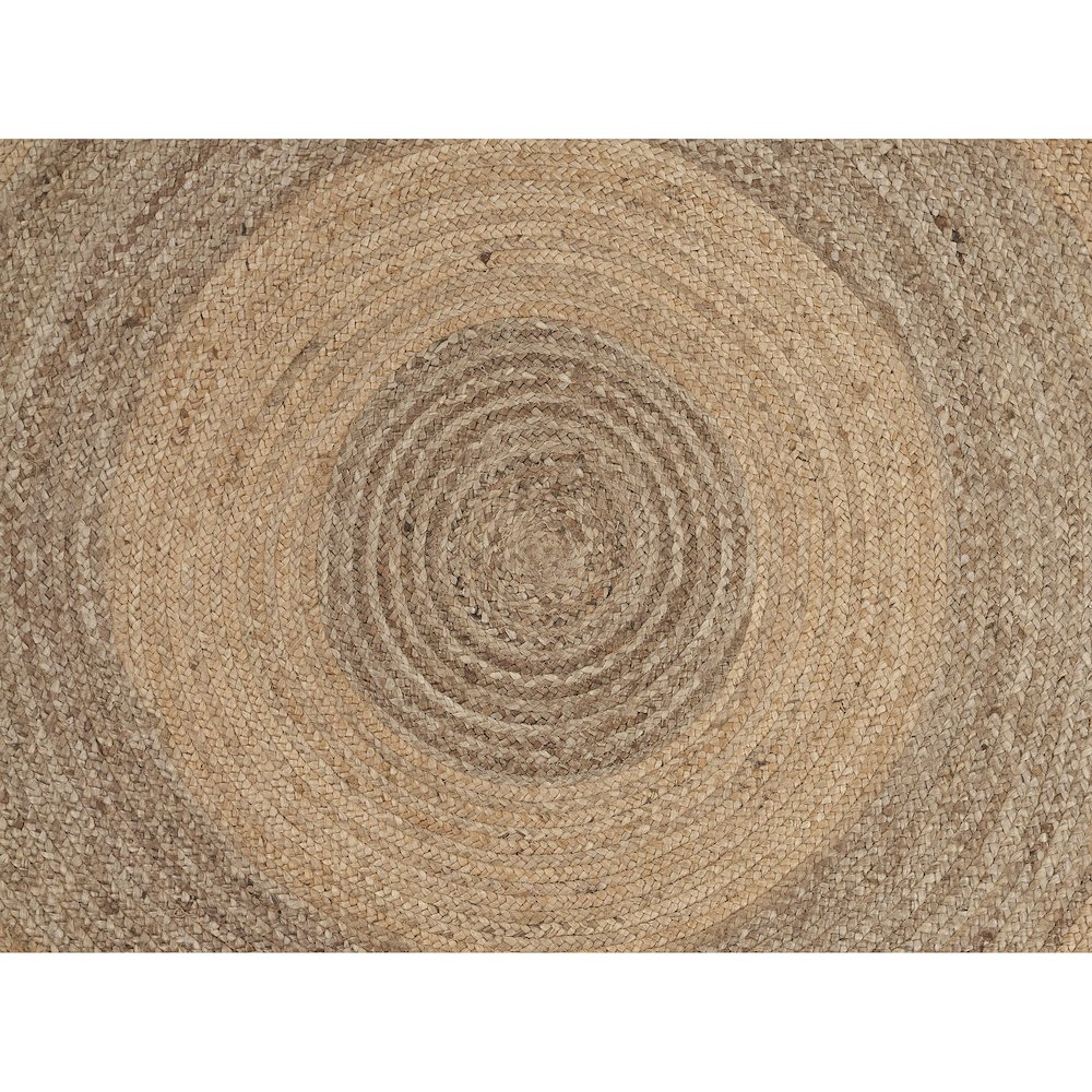 Boutique Jute Jute Area Rug Indoor in Tan/Brown, 4' Round. Picture 7
