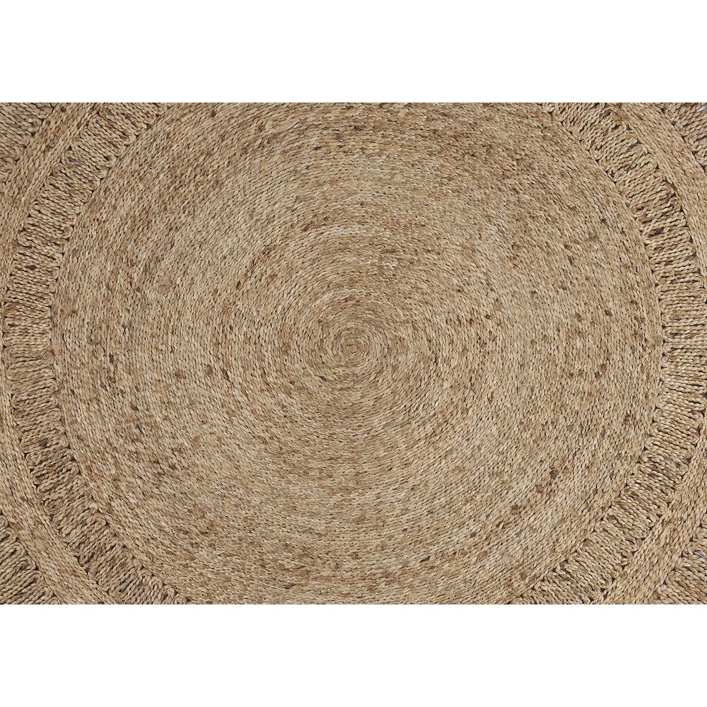 Boutique Jute Jute Area Rug Indoor in Tan/Brown, 4' Round. Picture 7
