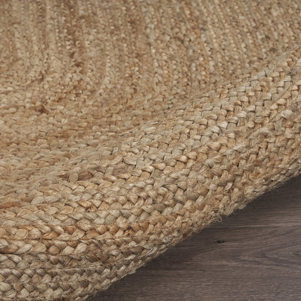 Boutique Jute Jute Area Rug Indoor in Tan/Brown, 5' x 7' Oval. Picture 4