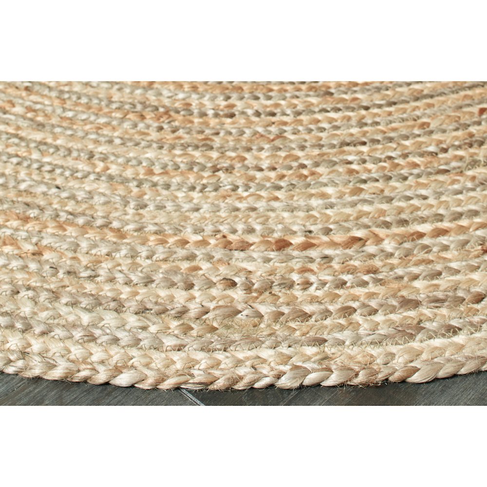 Boutique Jute Jute Area Rug Indoor in Tan/Gray, 5' x 7' Oval. Picture 3