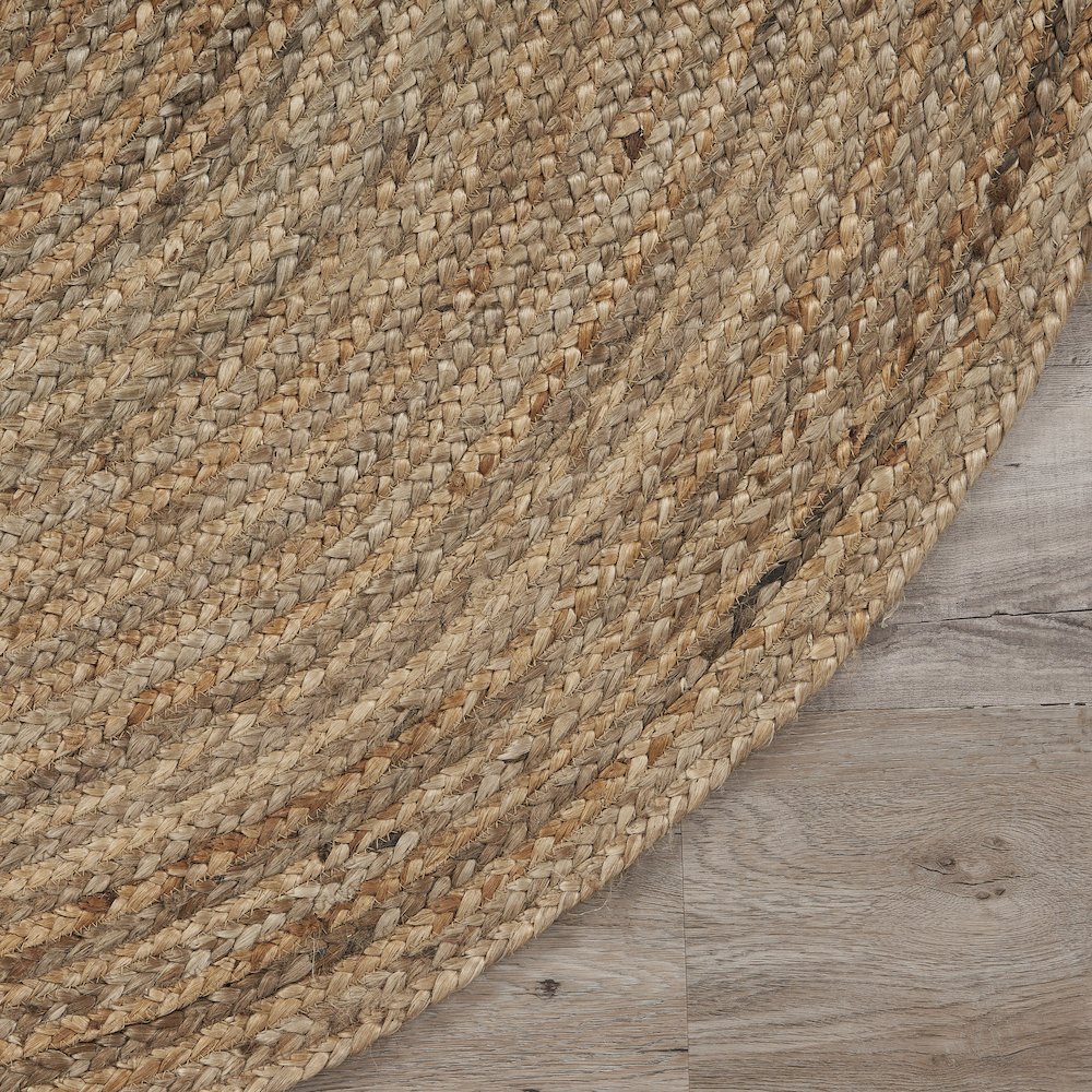 Boutique Jute Jute Area Rug Indoor in Tan/Gray, 5' x 7' Oval. Picture 5