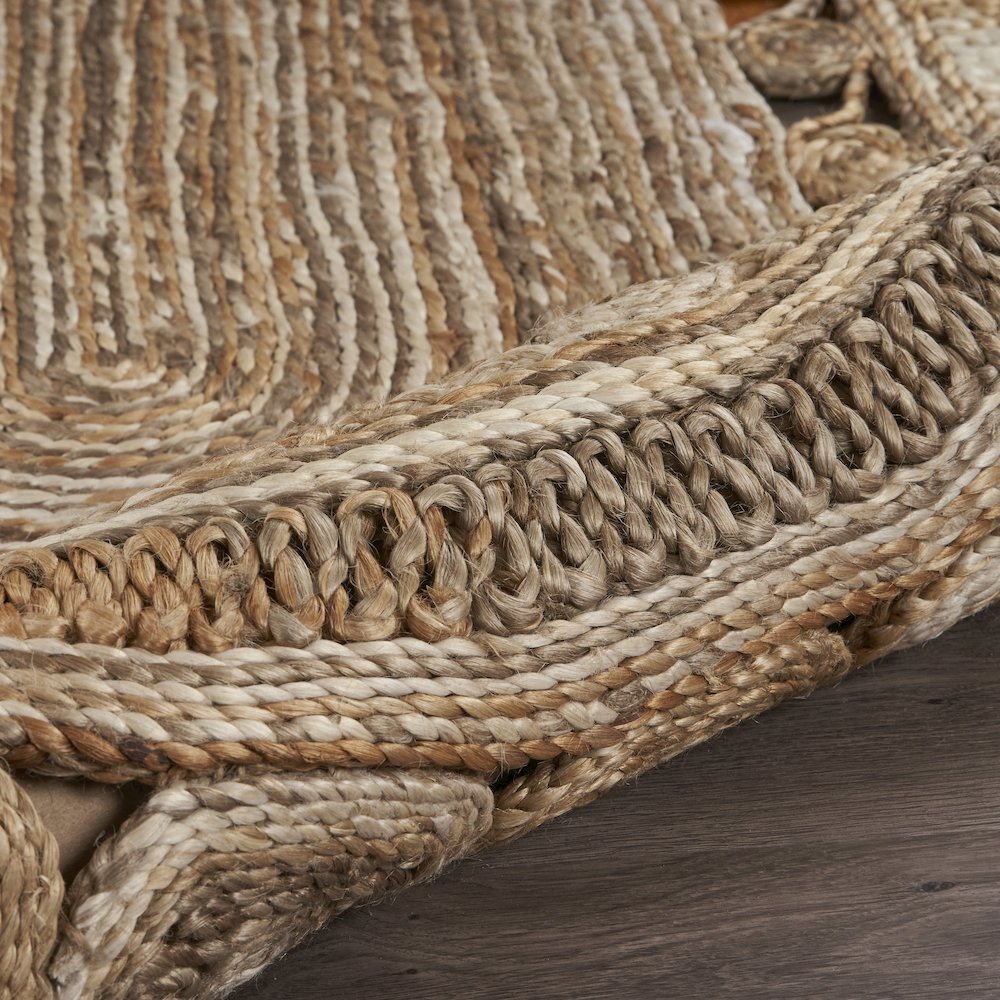 Boutique Jute Jute Area Rug Indoor in Brown/Tan, 5' x 7' Oval. Picture 4