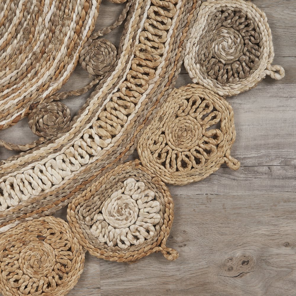 Boutique Jute Jute Area Rug Indoor in Brown/Tan, 5' x 7' Oval. Picture 5