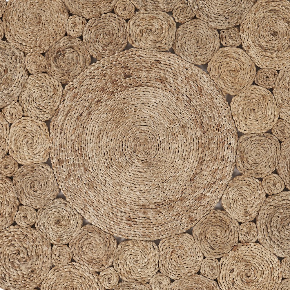 Boutique Jute Jute Area Rug Indoor in Brown/Tan, 4' Round. Picture 2