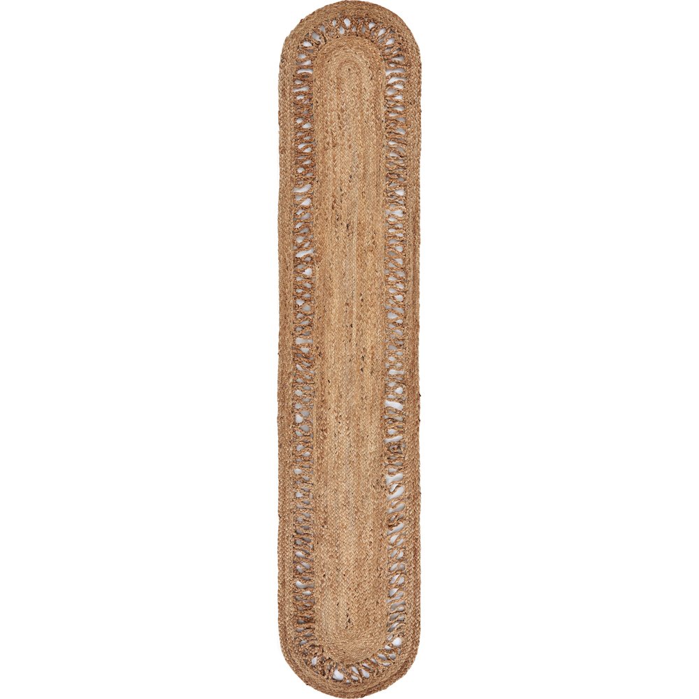 Natural Fiber Braided Border All-Natural Jute Table Runner. Picture 1