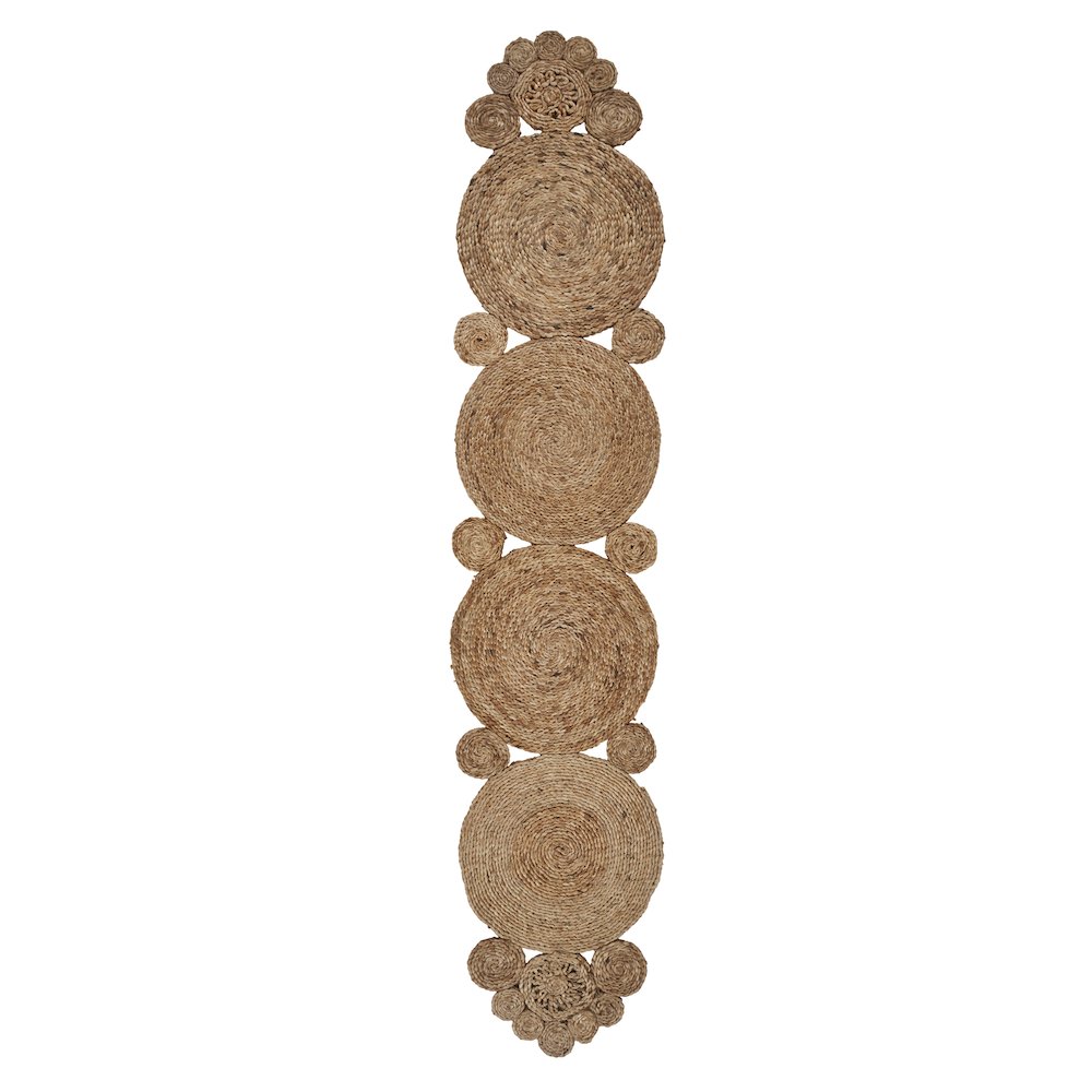 Connected Jute Circles Table Runner. Picture 1