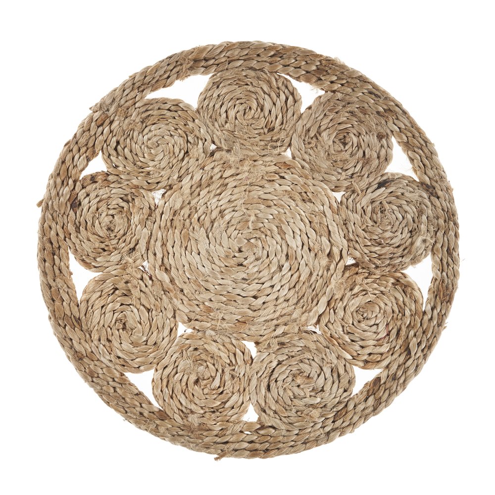 Bordered Braided Jute Placemats, Set of Two. Picture 1