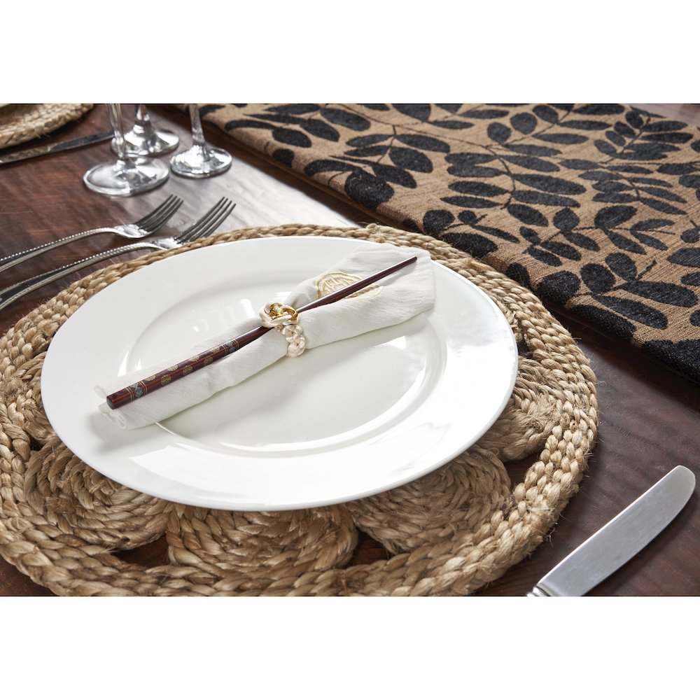Bordered Braided Jute Placemats, Set of Two. Picture 3