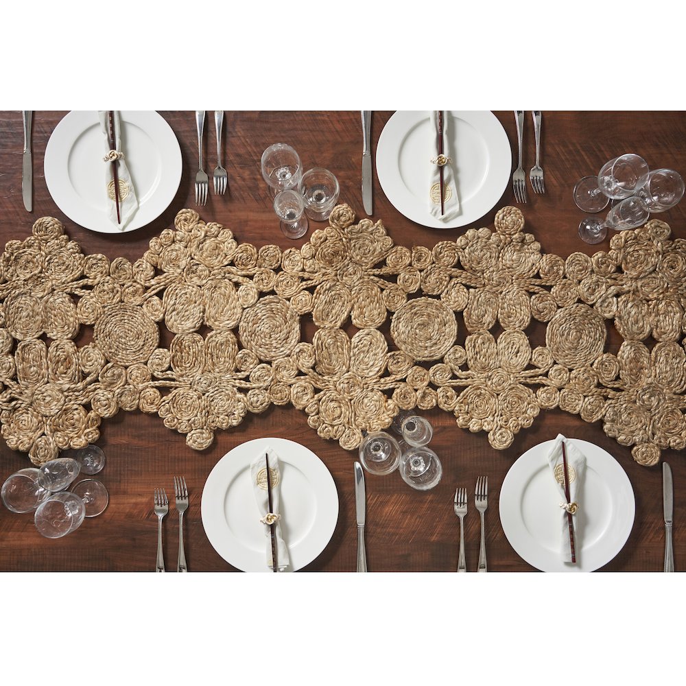 Bordered Braided Jute Table Runner. Picture 2