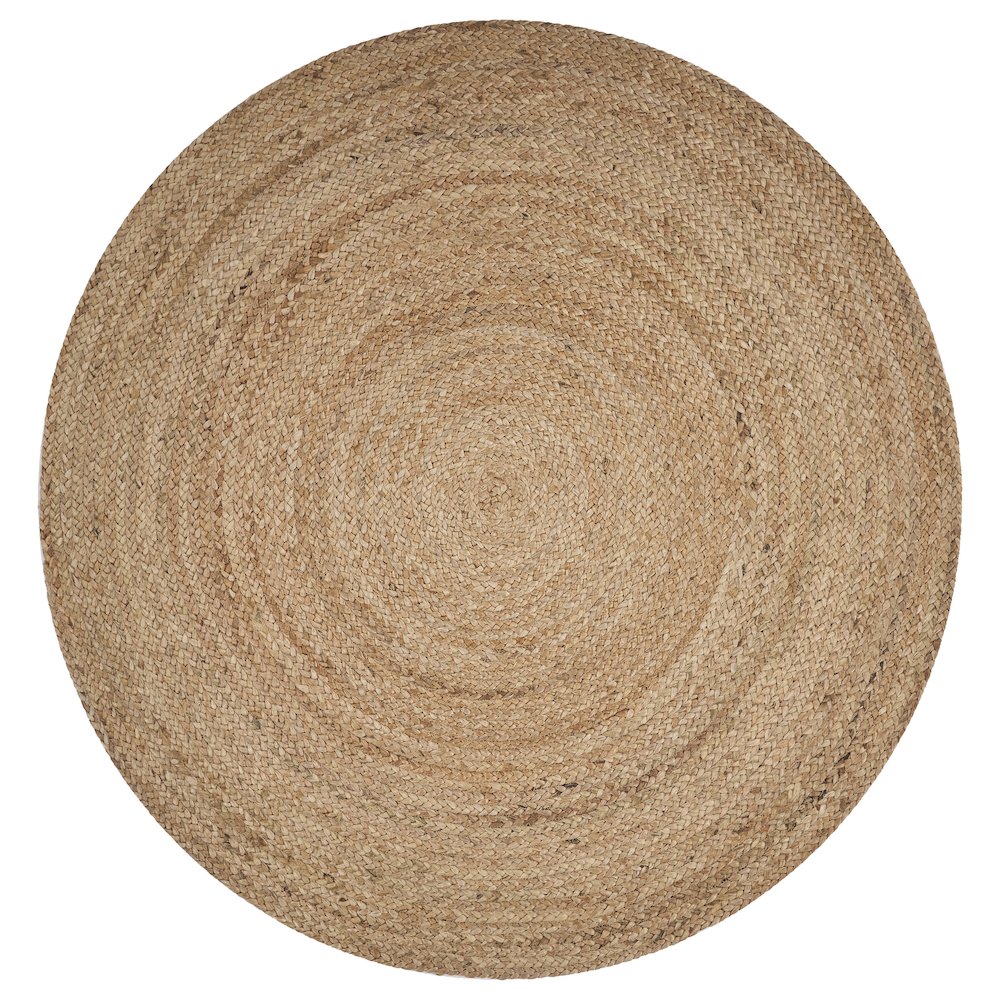 Ox Bay Natural Tan Contemporary Gradient All-Natural Jute Indoor Round Area Rug. Picture 1