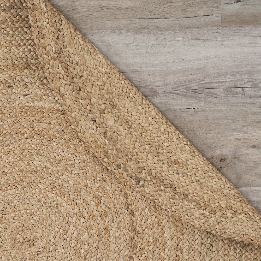 Ox Bay Natural Tan Contemporary Gradient All-Natural Jute Indoor Round Area Rug. Picture 5