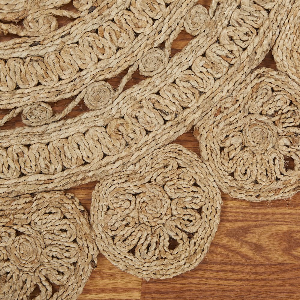 Ox Bay Natural Eclectic Circles All-Natural Jute Indoor Round Area Rug. Picture 5