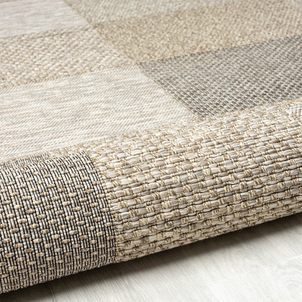 Oslo Modern Color-Block Brown Indoor Outdoor Area Rug. Picture 3