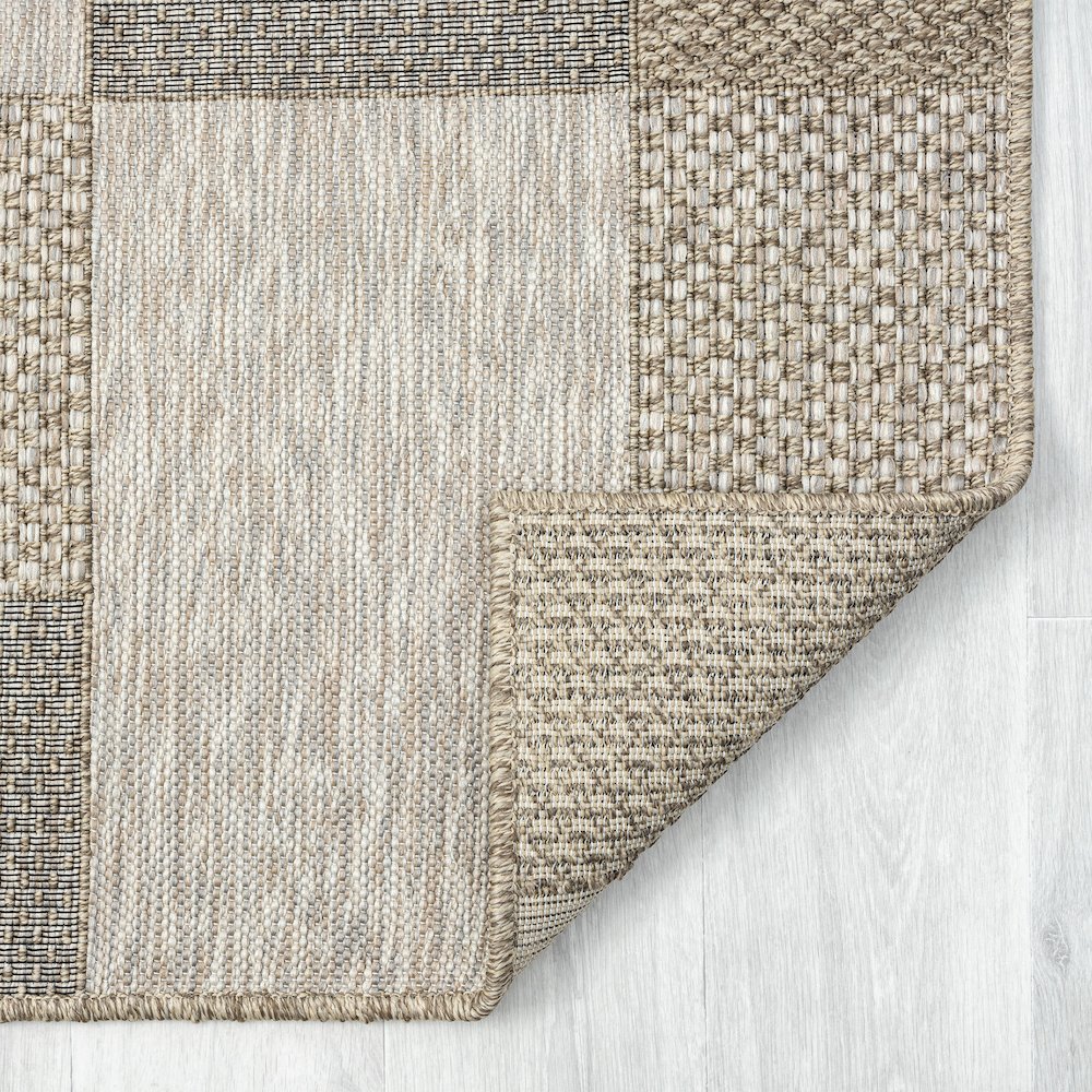 Oslo Modern Color-Block Brown Indoor Outdoor Area Rug. Picture 5