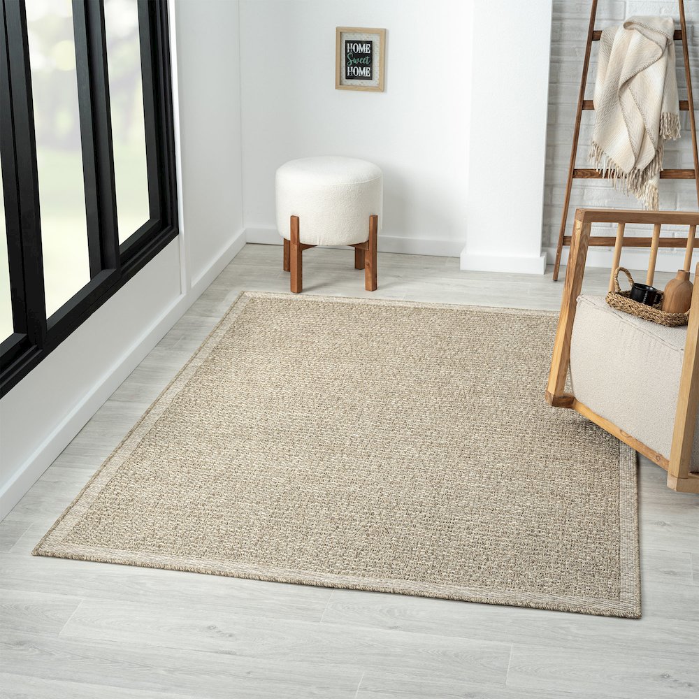 Oslo Modern Solid Brown Indoor Outdoor Area Rug. Picture 2