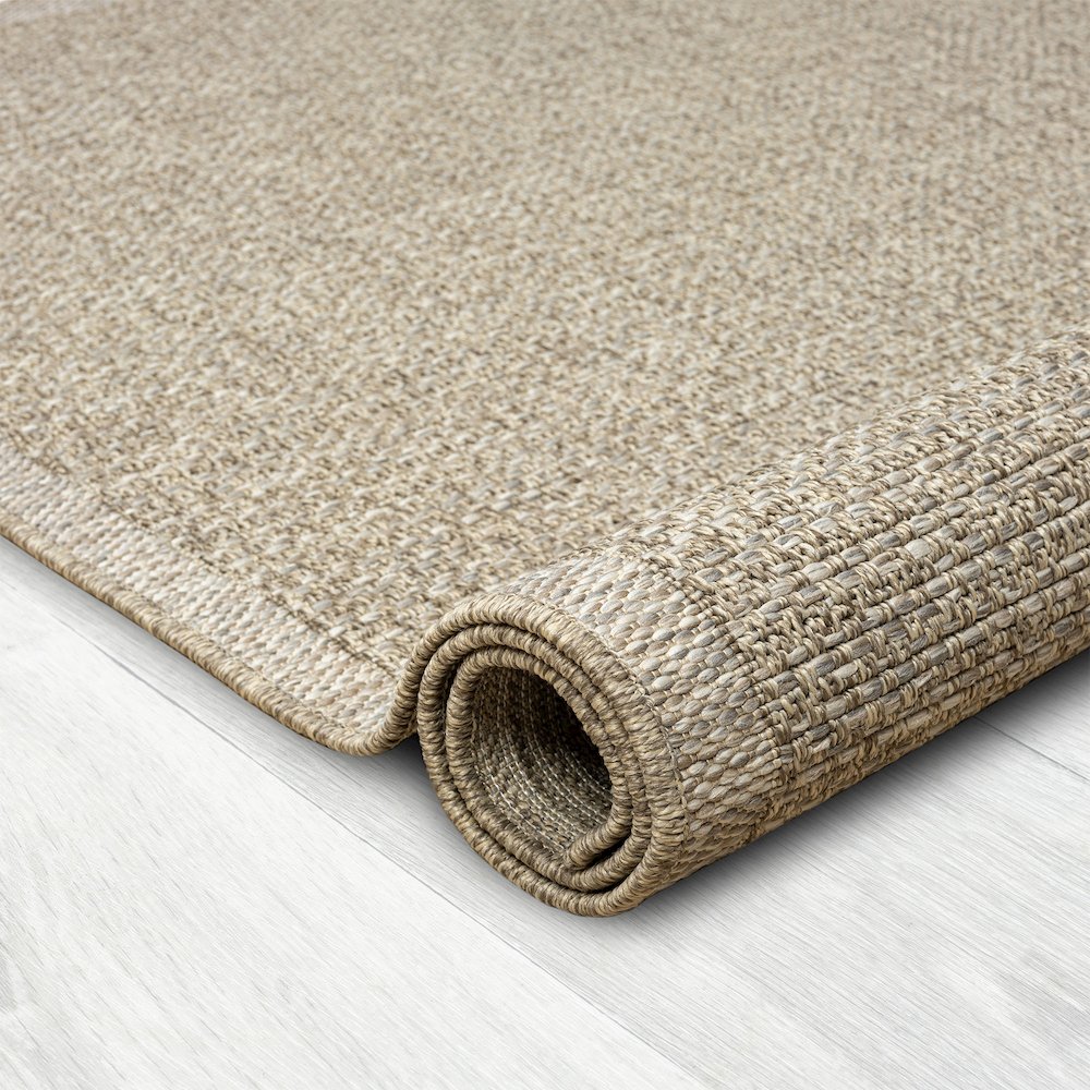 Oslo Modern Solid Brown Indoor Outdoor Area Rug. Picture 9