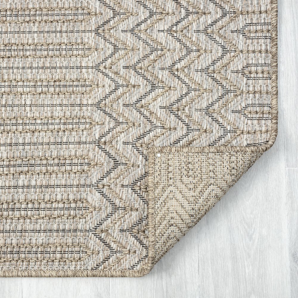 Oslo Modern Chevron Brown Indoor Outdoor Area Rug. Picture 6