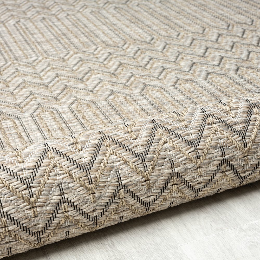 Oslo Modern Chevron Brown Indoor Outdoor Area Rug. Picture 10