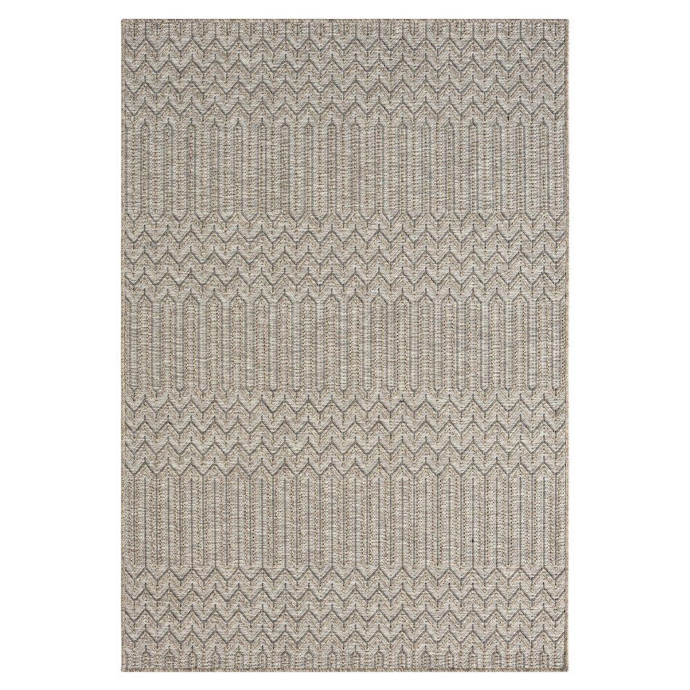 Oslo Modern Chevron Brown Indoor Outdoor Area Rug. Picture 1