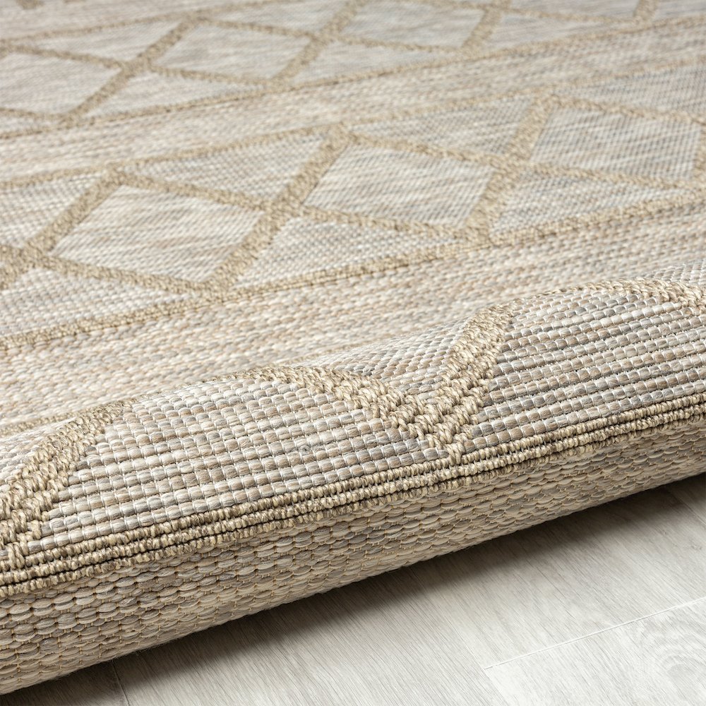Oslo Contemporary Diamond Brown Indoor Outdoor Area Rug. Picture 4