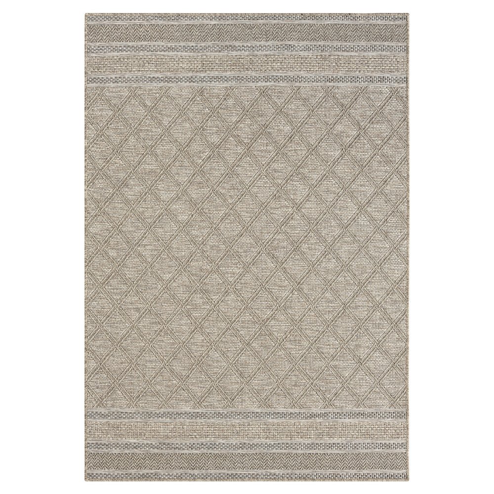 Oslo Contemporary Geometric Brown Indoor Outdoor Area Rug. Picture 1